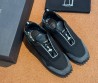 Мужские текстильные кроссовки Dunhill черные с замшевыми вставками 2025