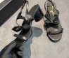 Женские кожаные босоножки Chanel черные с бантиком 2025