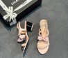 Женские кожаные босоножки Chanel розовые с бантиком 2025