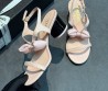 Женские кожаные босоножки Chanel розовые с бантиком 2025