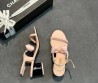 Женские кожаные босоножки Chanel розовые с бантиком 2025