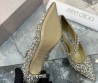 Женские текстильные туфли в стразах Jimmy Choo серные с ремешком 2025