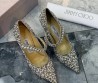 Женские текстильные туфли в стразах Jimmy Choo серные с ремешком 2025