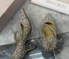 Женские текстильные туфли в стразах Jimmy Choo серные с ремешком 2025