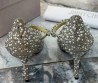 Женские текстильные туфли в стразах Jimmy Choo серные с ремешком 2025
