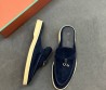 Женские замшевые лоферы без задника Loro Piana Summer Charms Walk темно-синие 2025