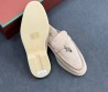 Женские замшевые лоферы без задника Loro Piana Summer Charms Walk бежевые 2025
