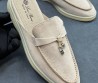 Женские замшевые лоферы без задника Loro Piana Summer Charms Walk бежевые 2025
