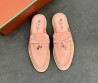 Женские замшевые лоферы без задника Loro Piana Summer Charms Walk нежно-розовые 2025
