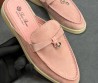 Женские замшевые лоферы без задника Loro Piana Summer Charms Walk нежно-розовые 2025