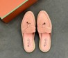 Женские замшевые лоферы без задника Loro Piana Summer Charms Walk нежно-розовые 2025