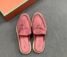 Женские замшевые лоферы без задника Loro Piana Summer Charms Walk пыльно-розовые 2025