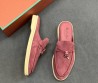 Женские замшевые лоферы без задника Loro Piana Summer Charms Walk пыльно-розовые 2025