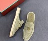 Женские замшевые лоферы без задника Loro Piana Summer Charms Walk зеленые 2025