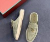 Женские замшевые лоферы без задника Loro Piana Summer Charms Walk зеленые 2025
