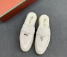 Женские замшевые лоферы без задника Loro Piana Summer Charms Walk белые 2025