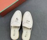 Женские замшевые лоферы без задника Loro Piana Summer Charms Walk белые 2025