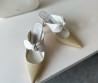 Женские кожаные мюли Jimmy Choo бежевые с белым каблук 8,5 см 2025