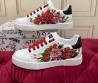 Женские кожаные кроссовки Dolce & Gabbana белые с красными цветами 2025