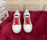 Женские кожаные кроссовки Dolce & Gabbana белые с красными цветами 2025
