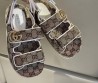 Женские текстильные сандалии Gucci GG бежевые 2025