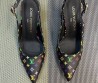 Женские кожаные туфли Louis Vuitton черные с цветными логотипами 2025