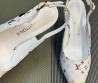 Женские кожаные туфли Louis Vuitton белые с цветными логотипами 2025