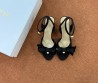 Женские текстильные босоножки Christian Dior черные с бантом 2025