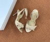 Женские текстильные босоножки Christian Dior бежевые с бантом 2025