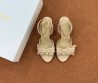 Женские текстильные босоножки Christian Dior бежевые с бантом 2025