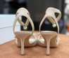 Женские текстильные босоножки Christian Dior бежевые с бантом 2025