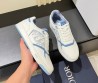 Мужские кожаные кроссовки Christian Dior B27 белые с голубым 2025