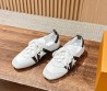 Женские комбинированные кроссовки Louis Vuitton Sneakerina белые с коричневым 2025