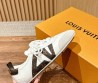 Женские комбинированные кроссовки Louis Vuitton Sneakerina белые с коричневым 2025