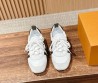 Женские комбинированные кроссовки Louis Vuitton Sneakerina белые с коричневым 2025