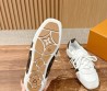 Женские комбинированные кроссовки Louis Vuitton Sneakerina белые с коричневым 2025