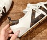 Женские комбинированные кроссовки Louis Vuitton Sneakerina белые с коричневым 2025