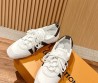 Женские комбинированные кроссовки Louis Vuitton Sneakerina белые с коричневым 2025