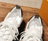 Женские комбинированные кроссовки Louis Vuitton Sneakerina белые с коричневым 2025