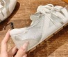 Женские комбинированные кроссовки Louis Vuitton Sneakerina серебристые с белым 2025