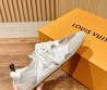 Женские комбинированные кроссовки Louis Vuitton Sneakerina серебристые с белым 2025
