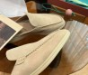 Мужские замшевые лоферы без задника Loro Piana бежевые 2025