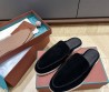 Мужские замшевые лоферы без задника Loro Piana черные 2025