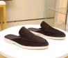 Мужские замшевые лоферы без задника Loro Piana коричневые 2025