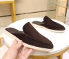 Мужские замшевые лоферы без задника Loro Piana коричневые 2025