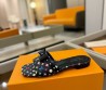 Женские кожаные шлепанцы Louis Vuitton х Murakami черные с бантом 2025