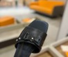 Женские кожаные шлепанцы Louis Vuitton х Murakami черные с лакированным бантом 2025