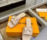 Женские кожаные шлепанцы Louis Vuitton х Murakami бежевые с бантом 2025