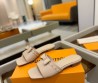 Женские кожаные шлепанцы Louis Vuitton х Murakami бежевые с бантом 2025