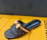 Женские кожаные шлепанцы Louis Vuitton х Murakami коричневые с бантом 2025